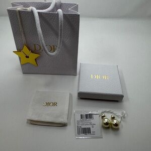 Dior Gold and Cream Pearl Earrings NWT